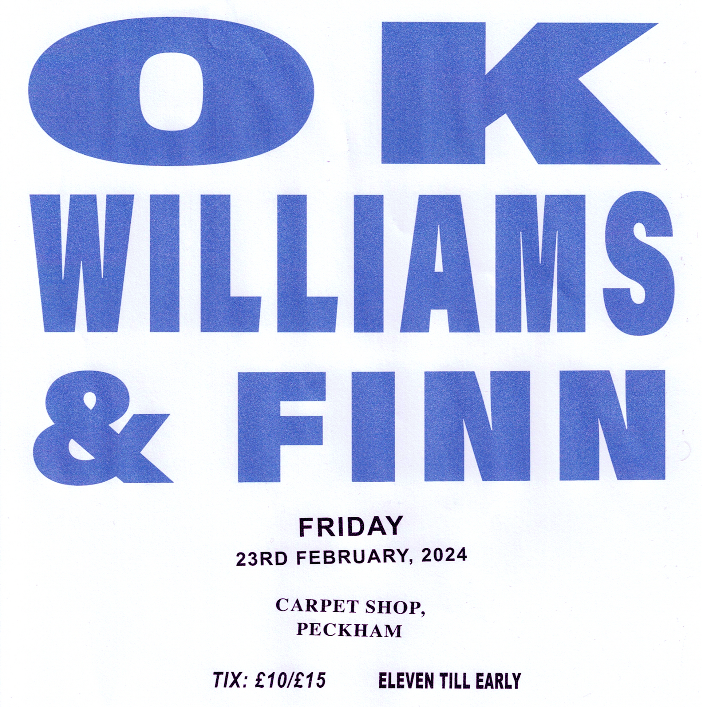 OK Williams & Finn - フライヤー表