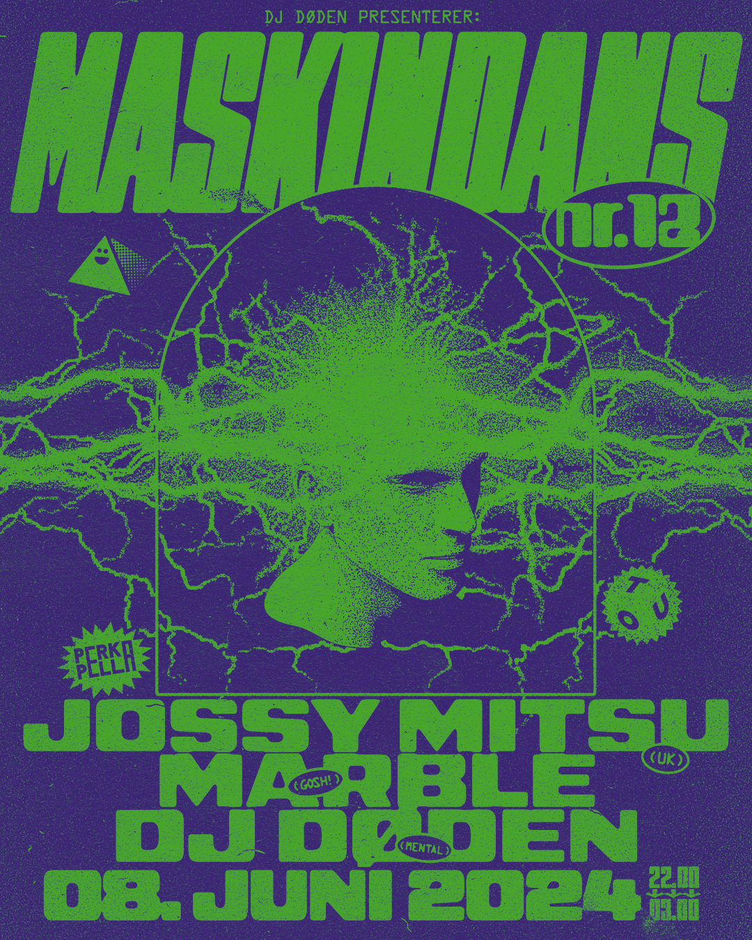 MASKINDANS #12 w Jossy Mitsu (UK), Marble & dj døden - フライヤー表