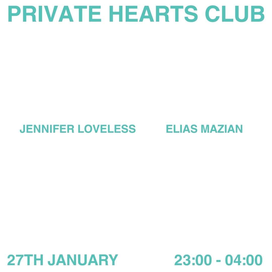 Private Hearts Club with Elias Mazian & Jennifer Loveless - フライヤー裏