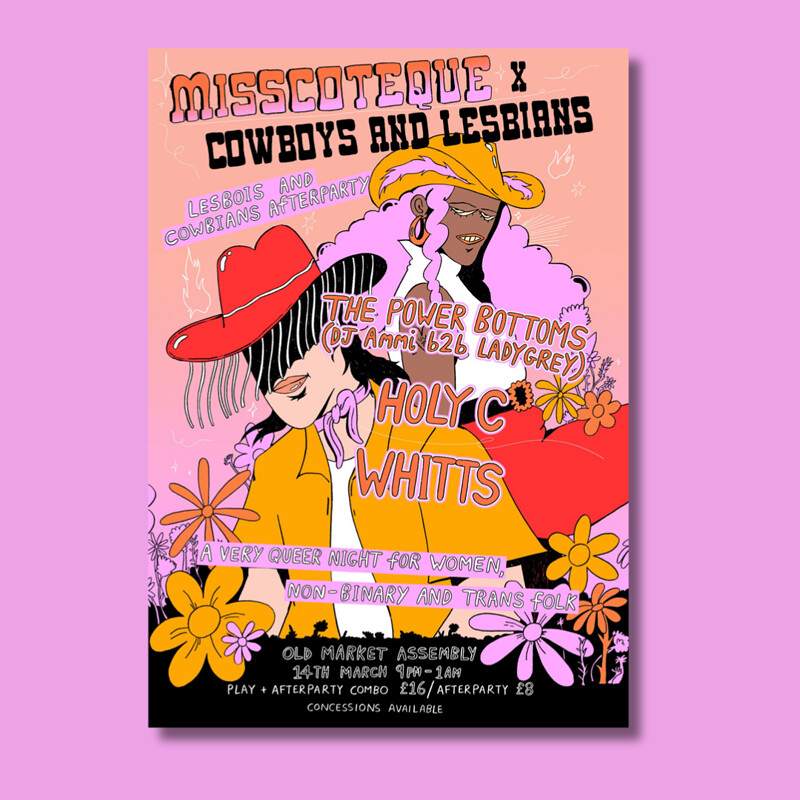 Misscoteque x Cowboys and Lesbians - フライヤー表