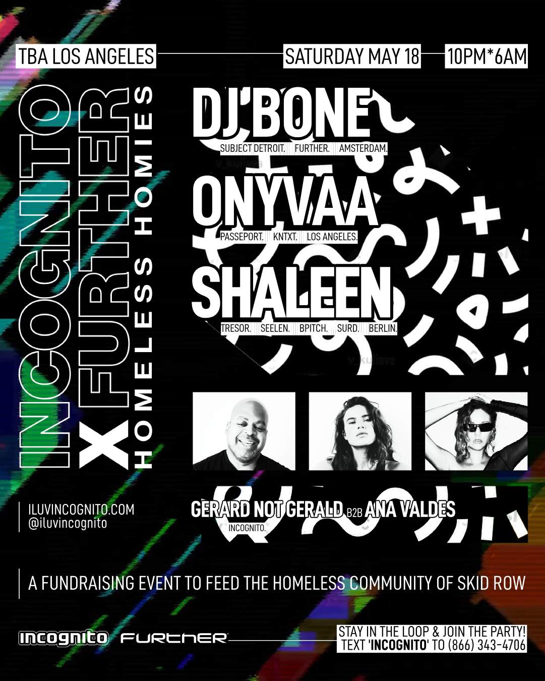 INCOGNITO x FURTHER: Homeless Homies LA Fundraiser with DJ Bone, ONYVAA & Shaleen - Página frontal