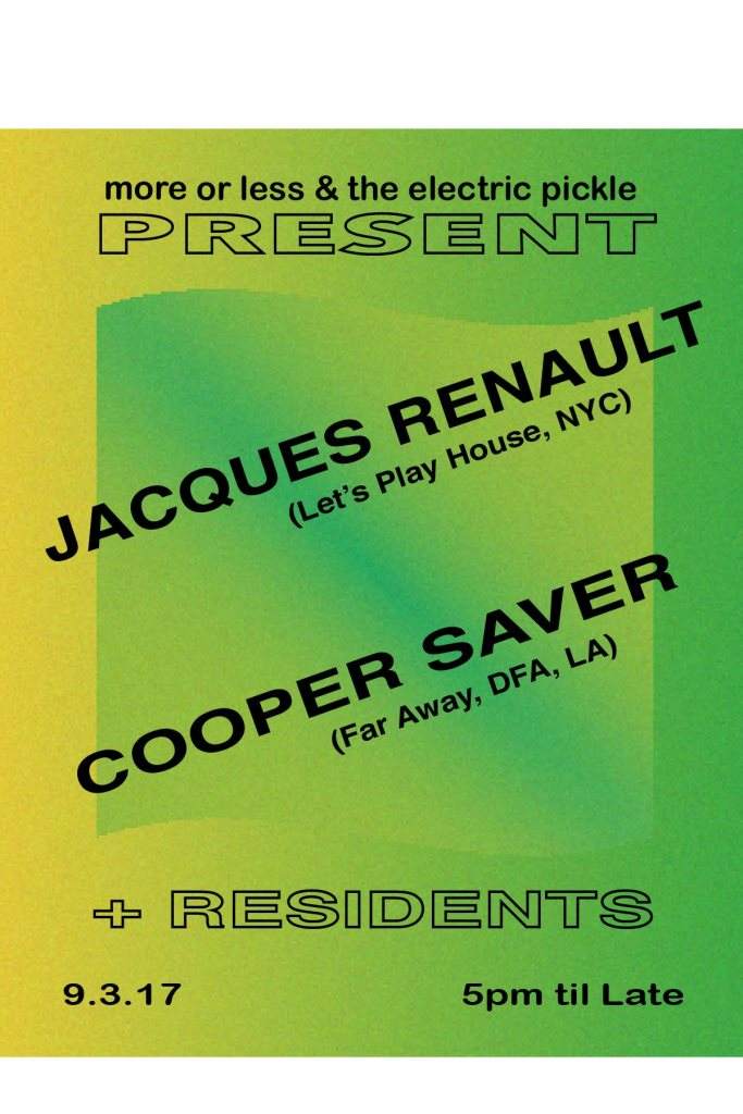 Jacques Renault & Cooper Saver by More or Less & The Electric Pickle - Página frontal
