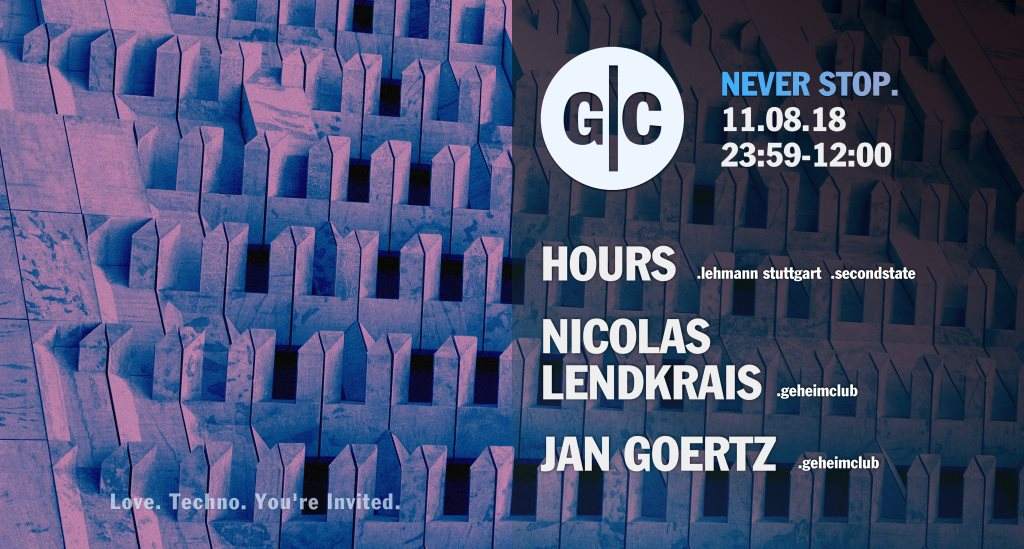 Never Stop. with Hours, Nicolas Lendkrais, Jan Goertz - Página frontal