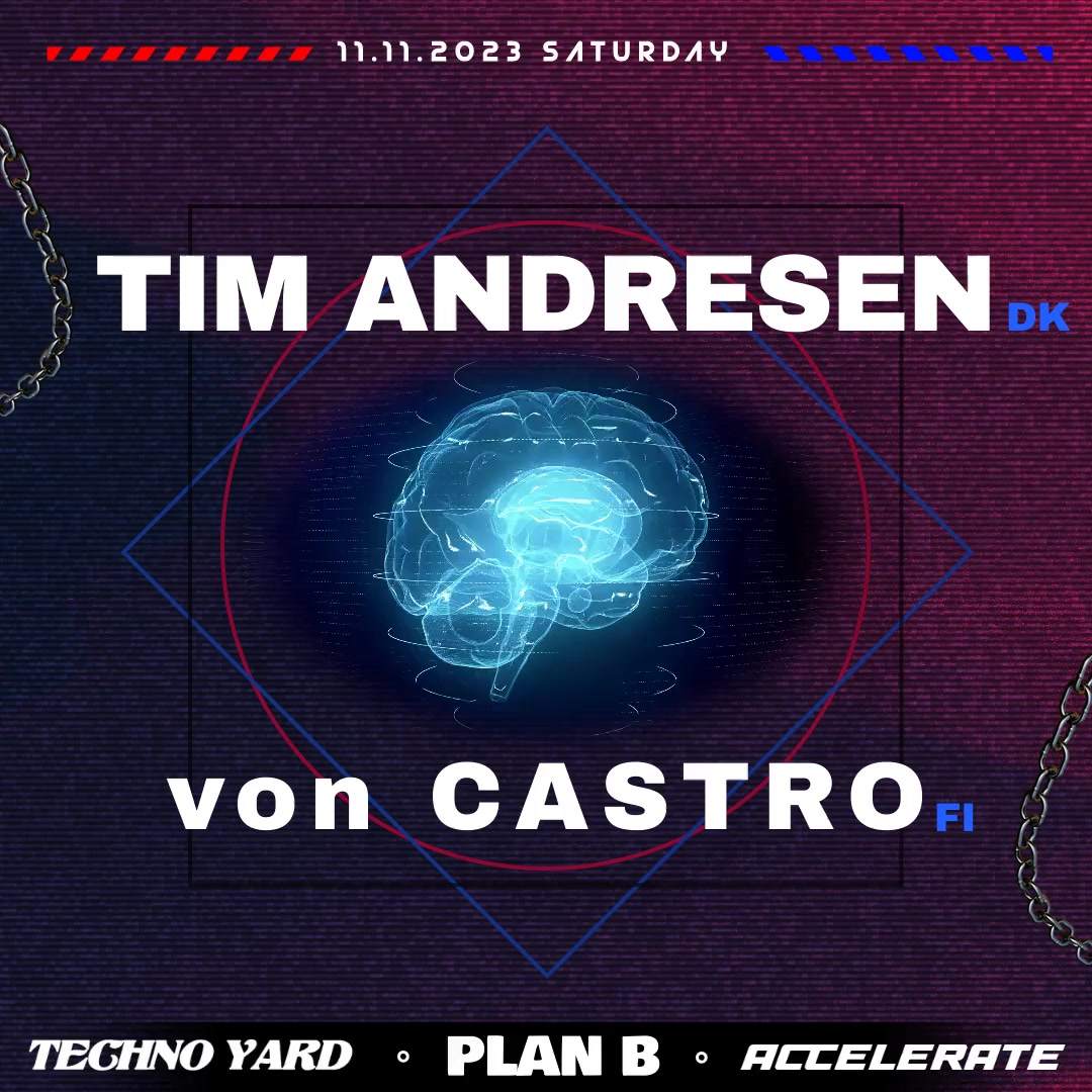 Techno Yard & Accelerate: Tim Andresen [DK] / von CASTRO [FI] - フライヤー裏