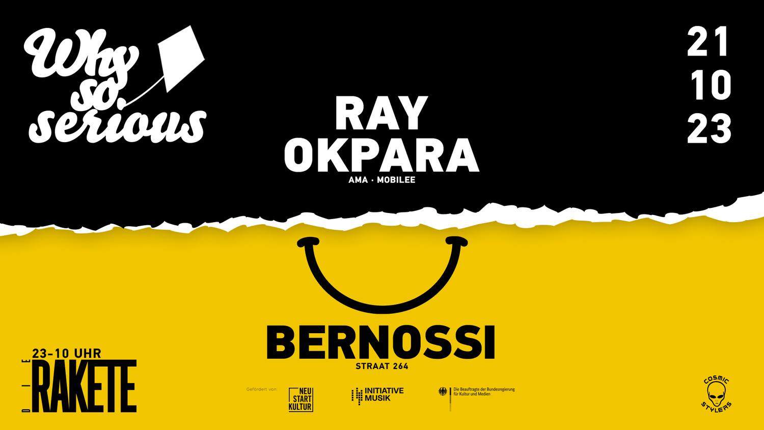 Why So Serious feat. Bernossi & Friends + Ray Okpara - フライヤー表