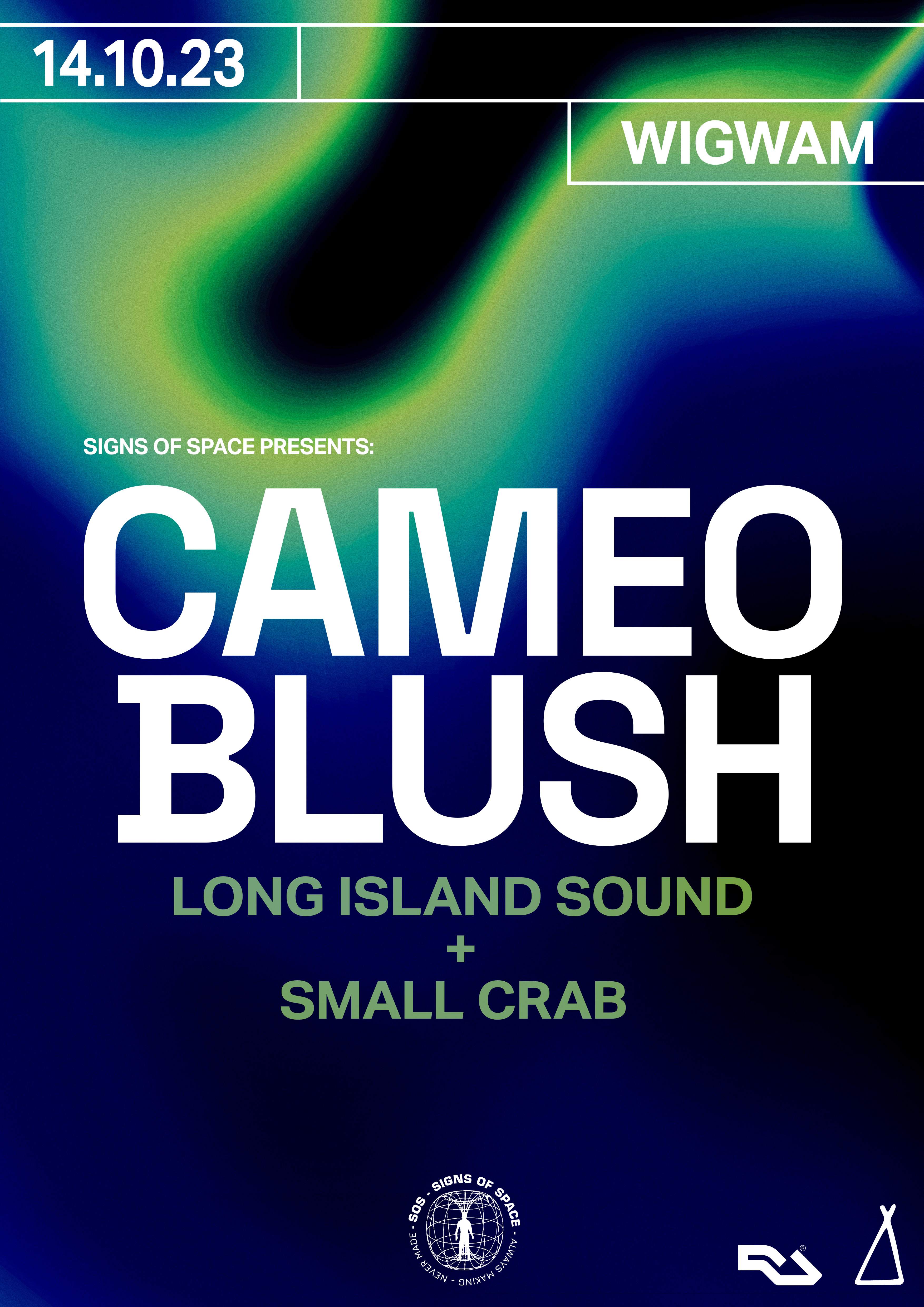 Signs of Space presents: Cameo Blush, Long Island Sound & Small Crab - Página frontal