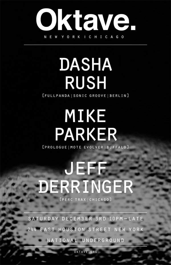 Oktave presents Dasha Rush, Mike Parker & Jeff Derringer - Página trasera