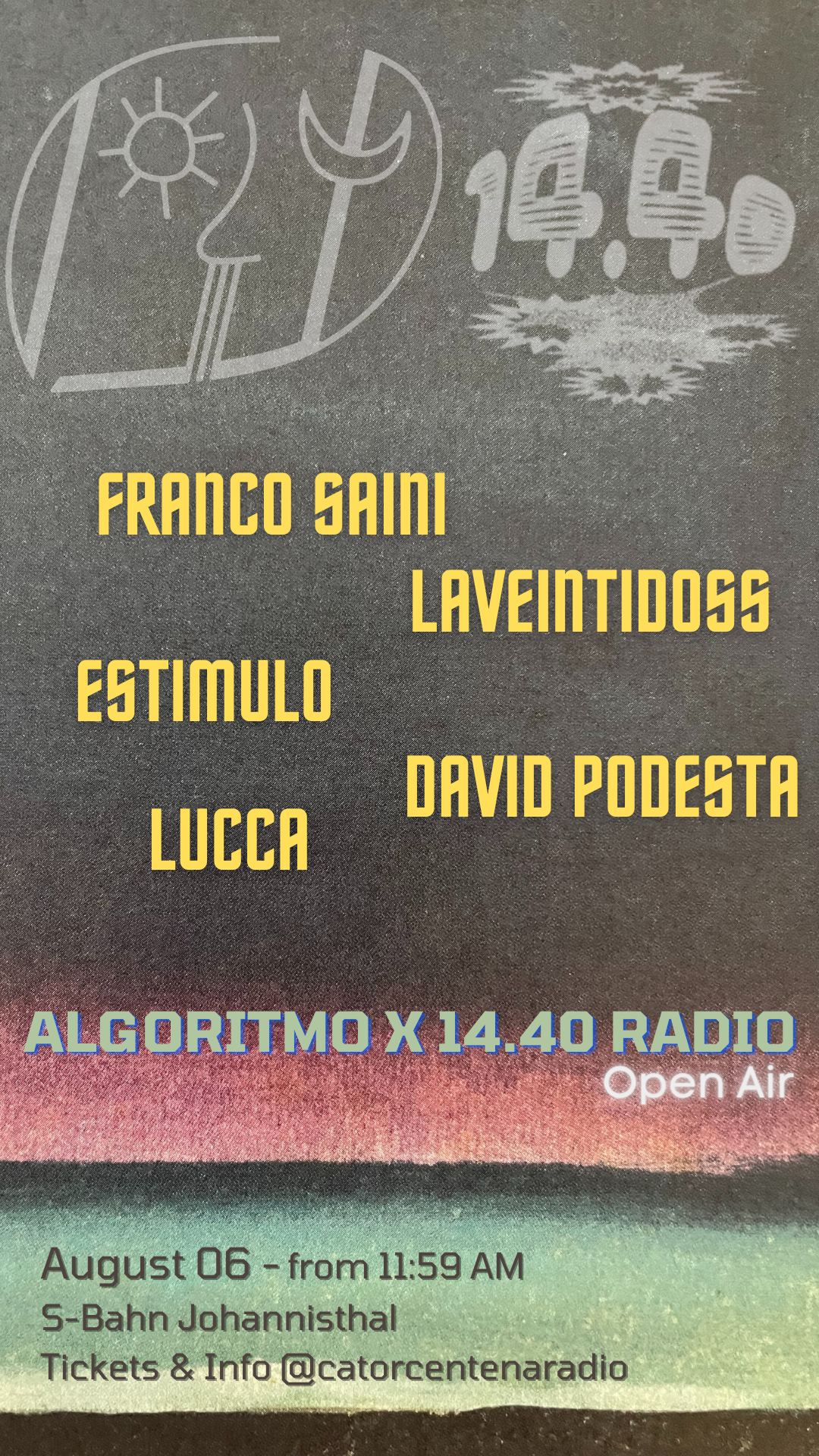 Open Air and Brunch Algoritmo x 1440 Radio Catorcentena - Flyer front