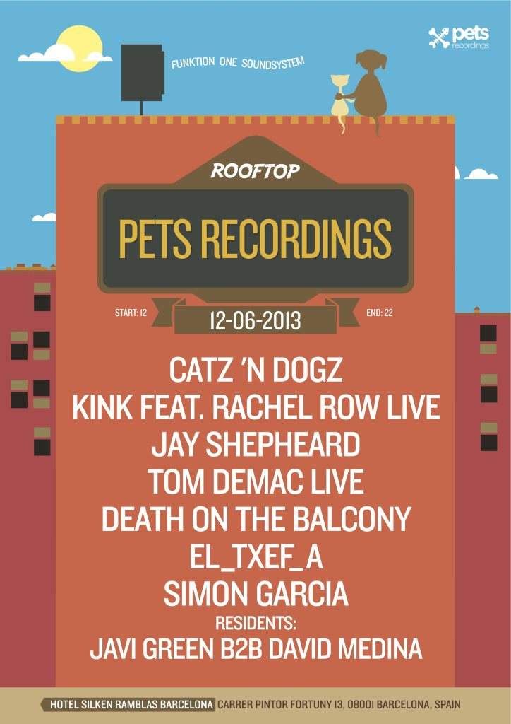 Pets Recordings Rooftop - フライヤー表
