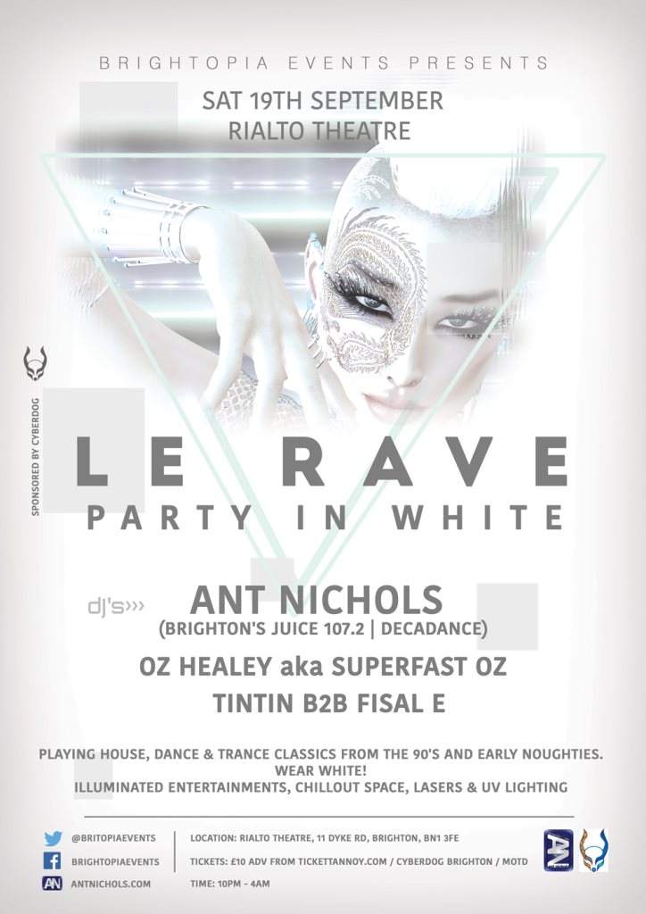 Brightopia Events presents: Le Rave's 'Party in White', House, Dance - Página frontal