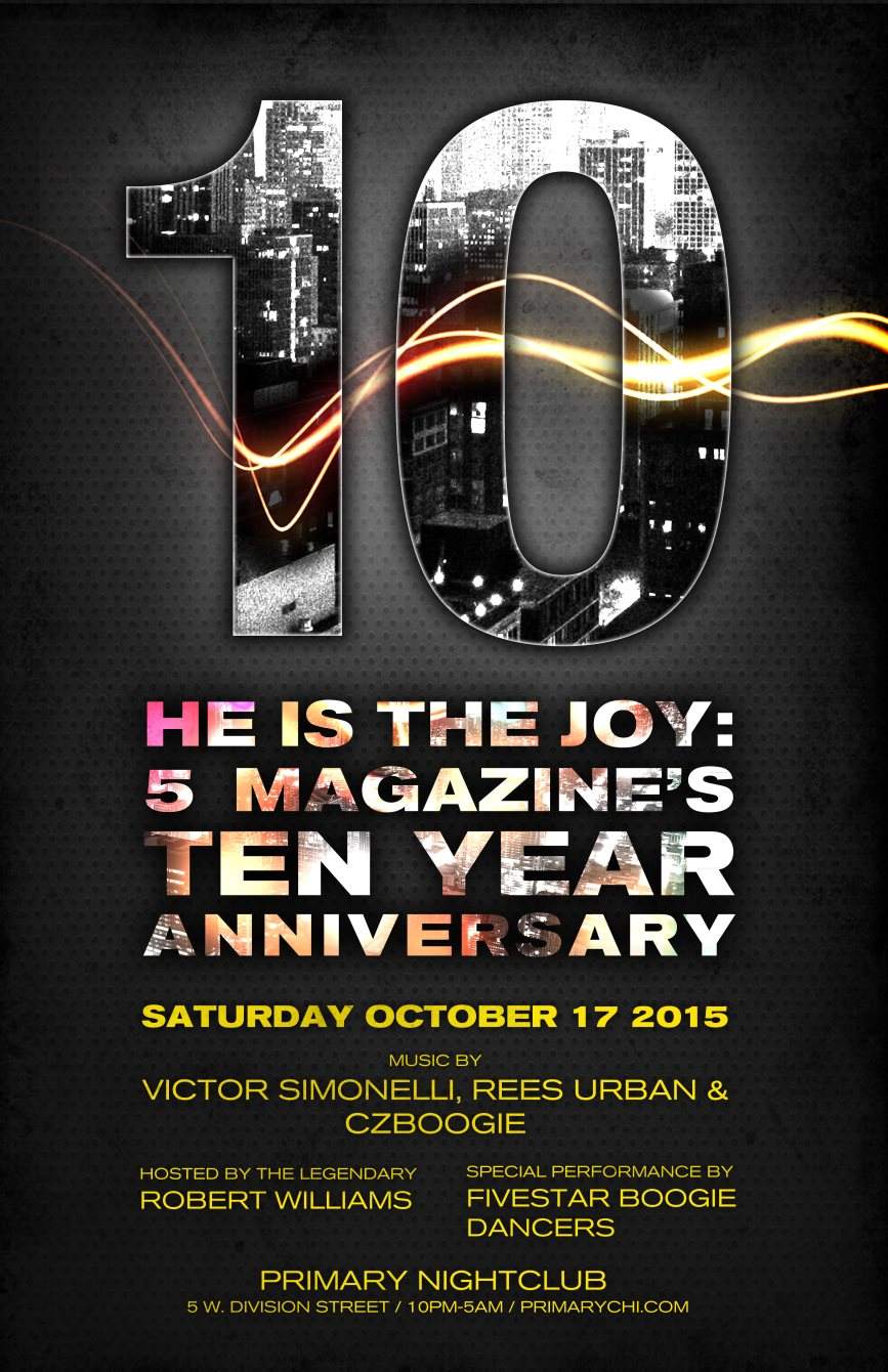 5 Magazine 10 Year Anniversary Party - フライヤー表