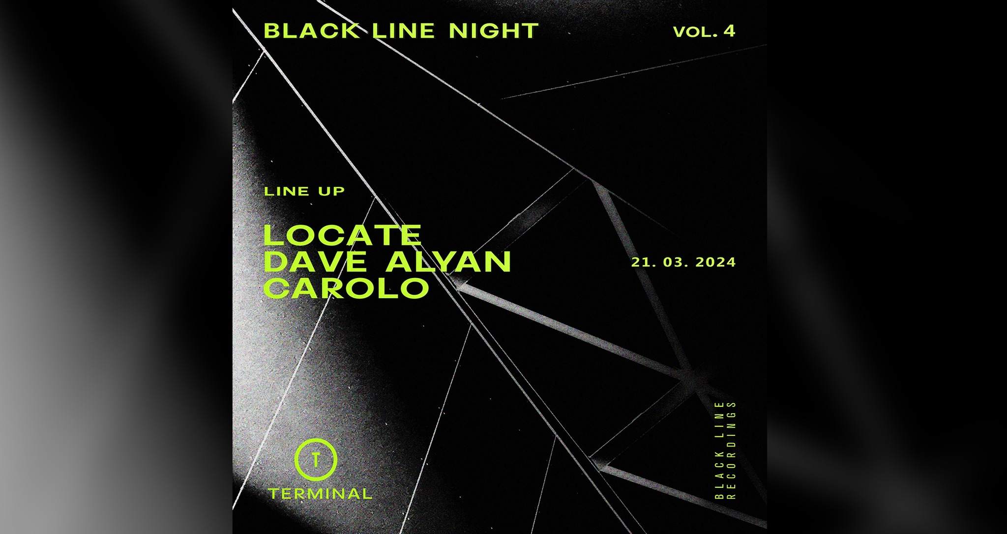 Black Line Recordings: Dave Alyan, Locate, Carolo - フライヤー表