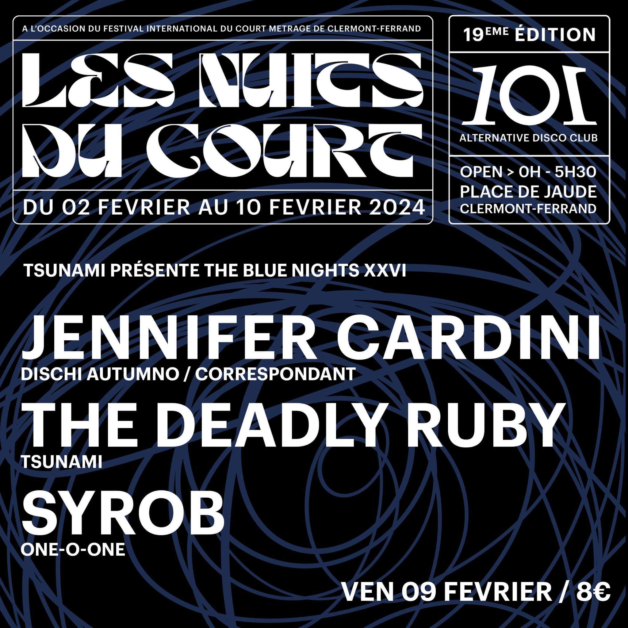 The Blue Nights XXVI x Les Nuits du Court at 1O1 club - フライヤー表