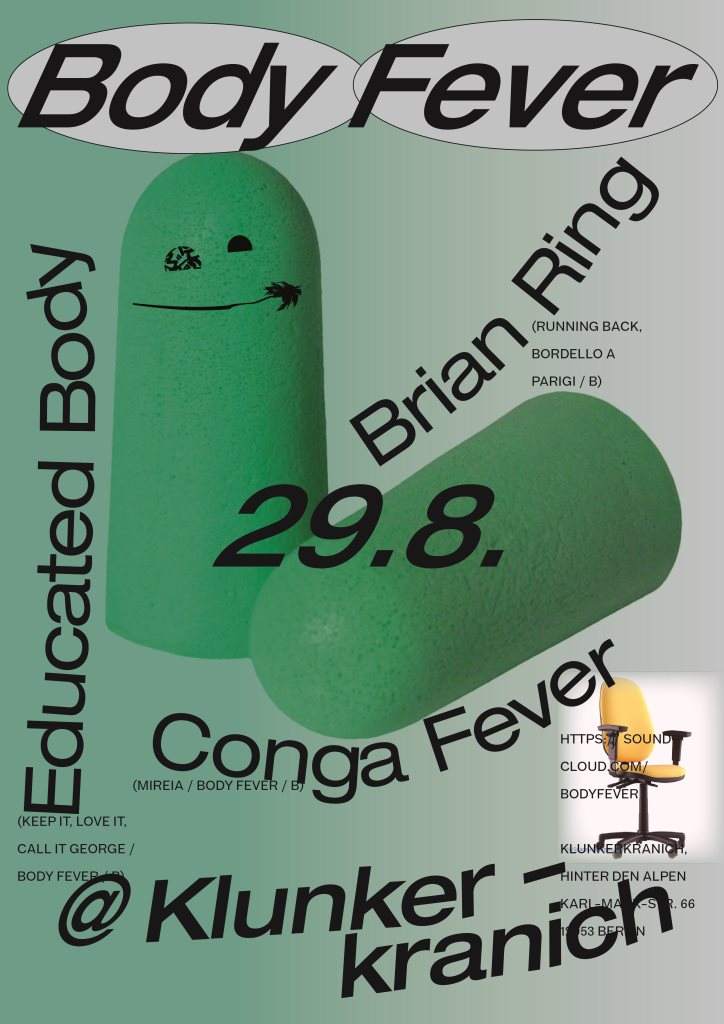 Body Fever with Brian Ring, Conga Fever, Educated Body - フライヤー表