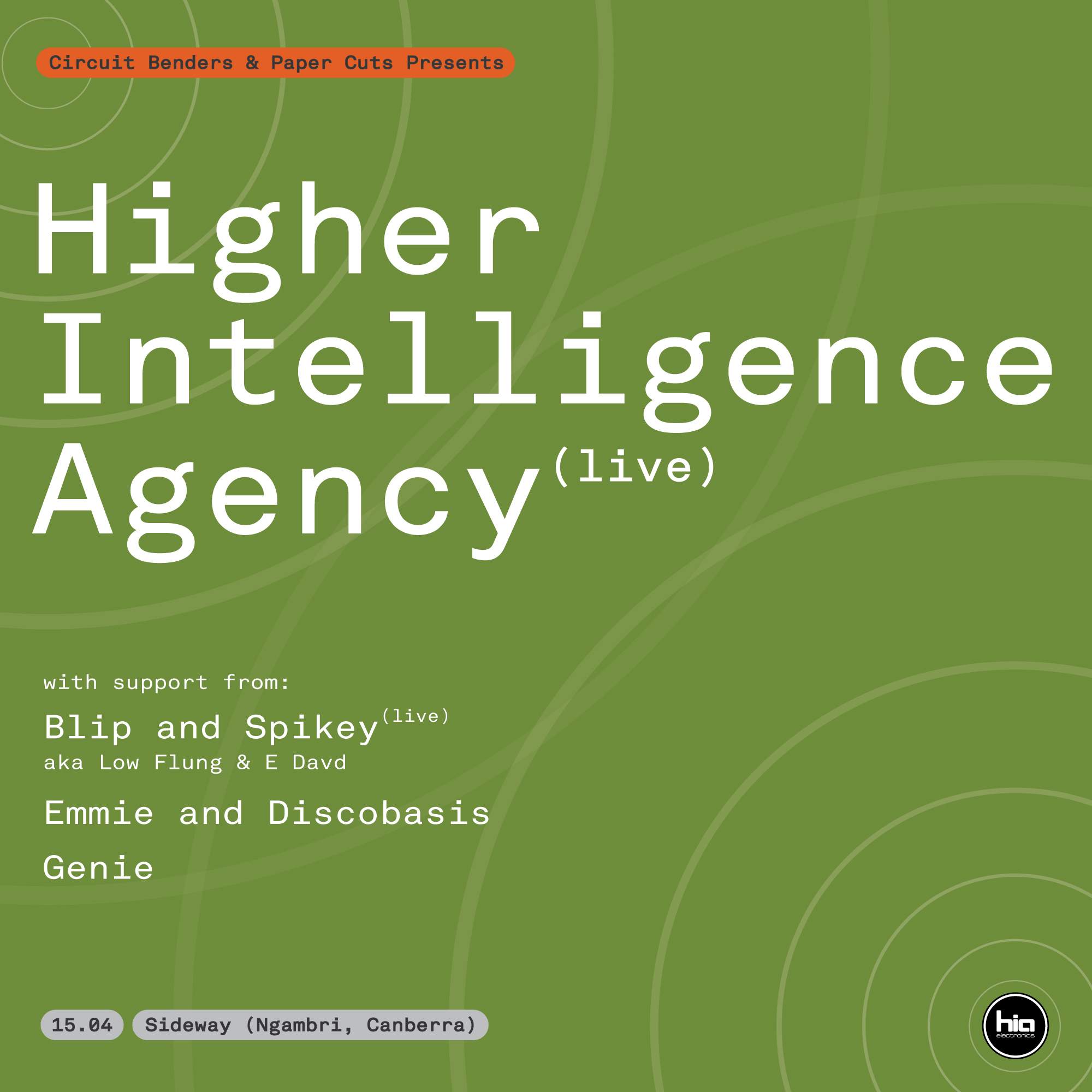 Circuit Benders x Paper-Cuts presents Higher Intelligence Agency (Live / Sideway) - フライヤー表