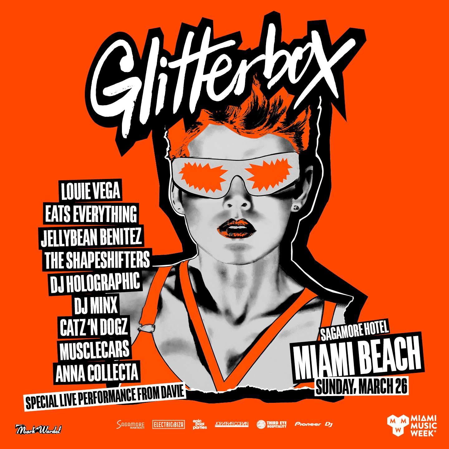 EPIC POOL PARTIES pres GLITTERBOX - DAY 5 - MIAMI MUSIC WEEK - SUN, MAR, 26 - フライヤー表