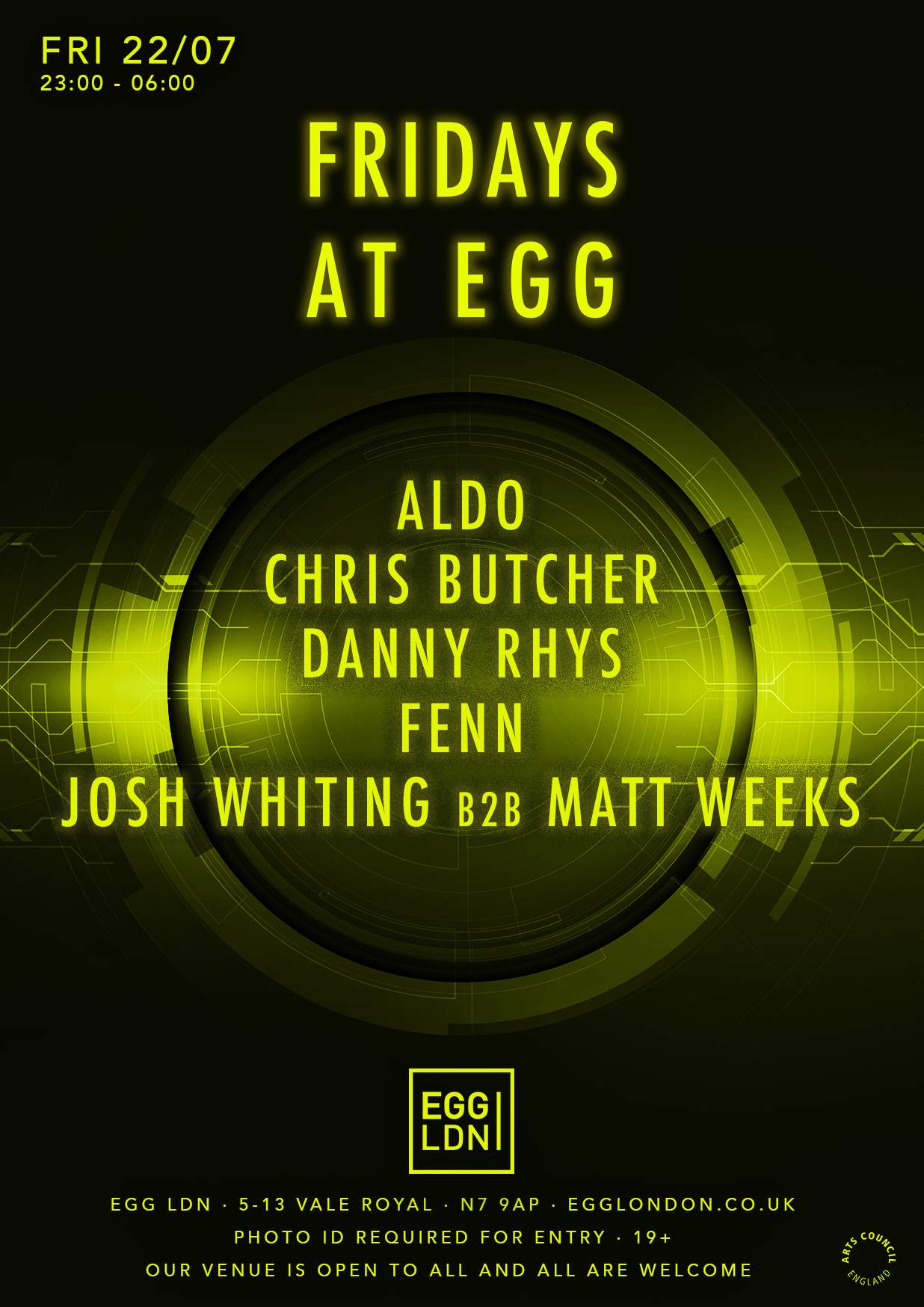 Fridays at Egg: Old Skool & House Showcase W/ Aldo, Chris Butcher, Danny Rhys, Fenn - Página trasera