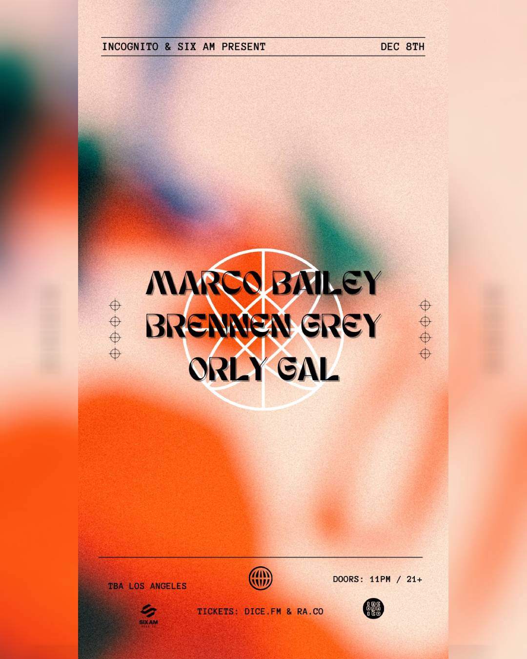 INCOGNITO x SIX AM present Marco Bailey, Brennen Grey and Orly Gal - Página frontal