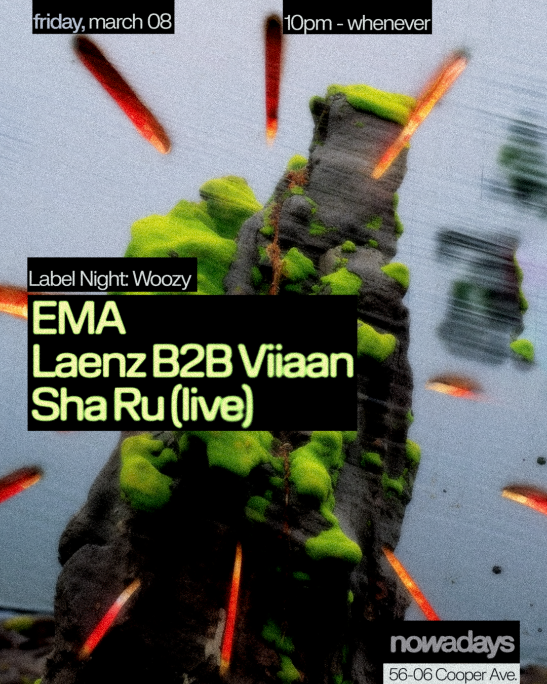 Label Night: Woozy with Ema, Sha Ru (live) & Laenz B2B Viiaan - フライヤー表