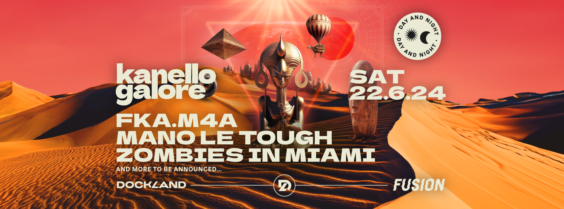 Kanello Galore Day & Night with fka.m4a, Mano Le Tough, Zombies In Miami - フライヤー表