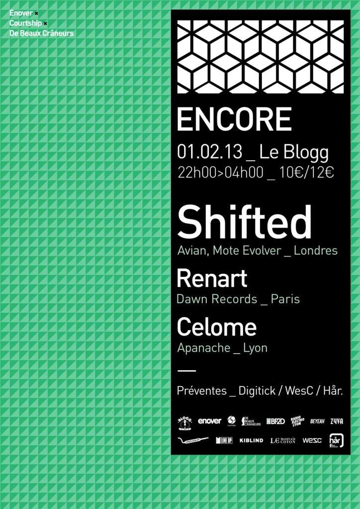 Encore* with Shifted, Renart, Celome - フライヤー表