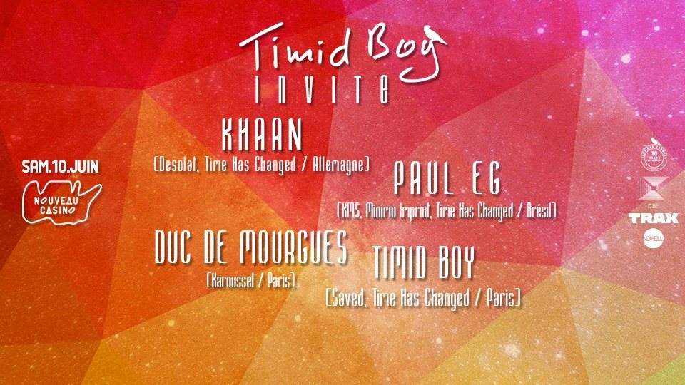 Timid Boy Invite Paul EG, Khaan, Duc de Mourgues - フライヤー表
