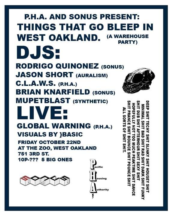 Things That Go Bleep In West Oakland - フライヤー表