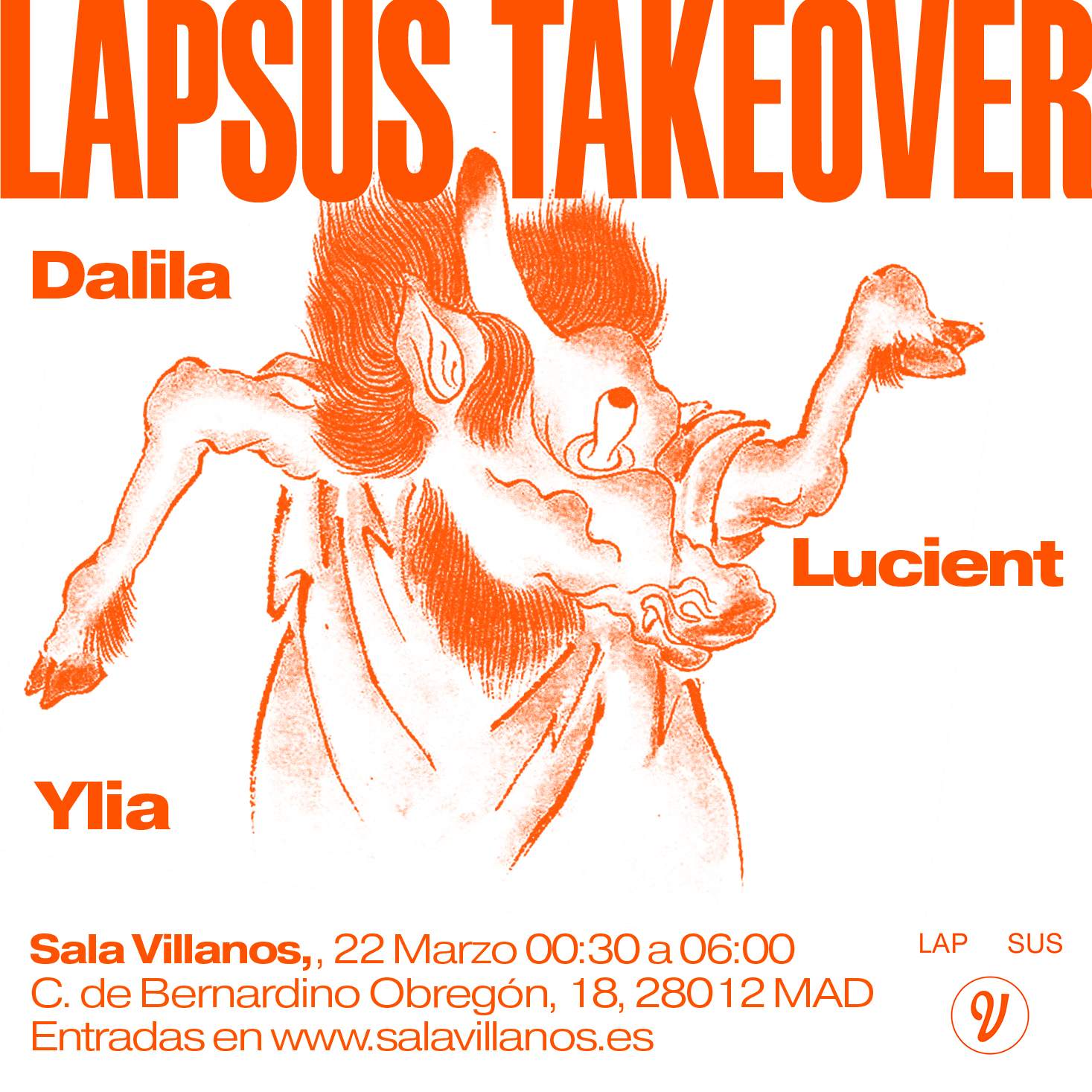 Lapsus Takeover: DALILA, Lucient, Ylia - フライヤー表