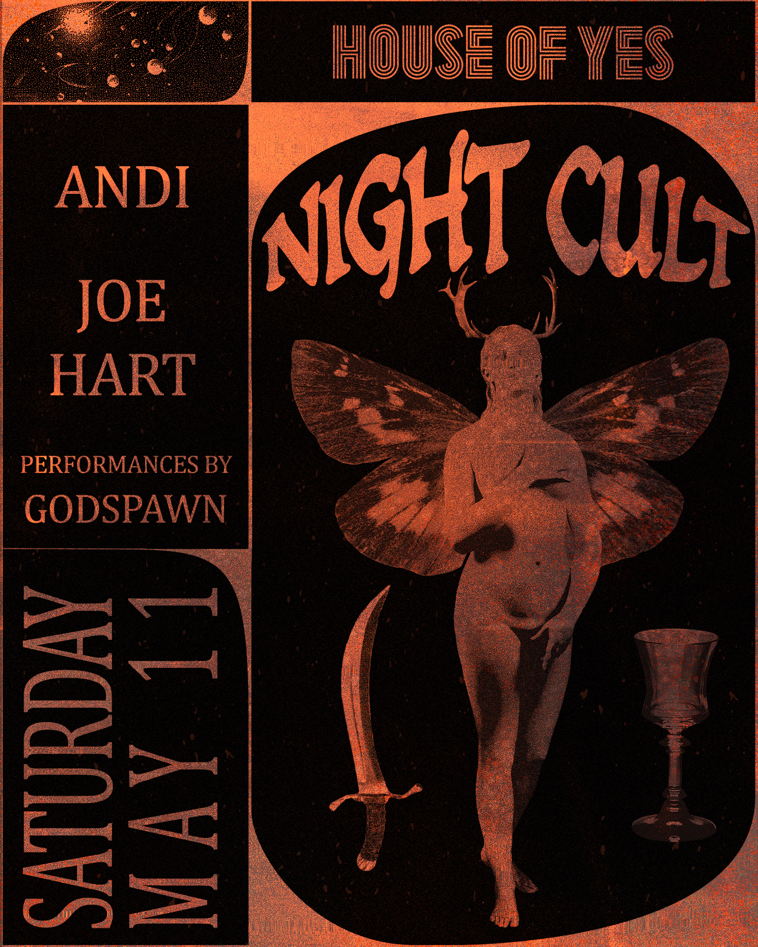 NIGHT CULT w/ Andi · Joe Hart - フライヤー表