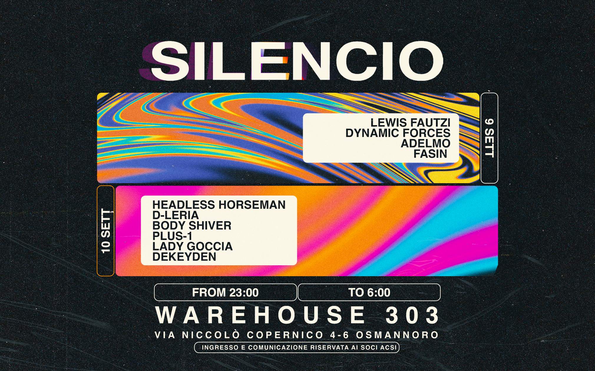 Silencio x WAREHOUSE 303 - フライヤー表