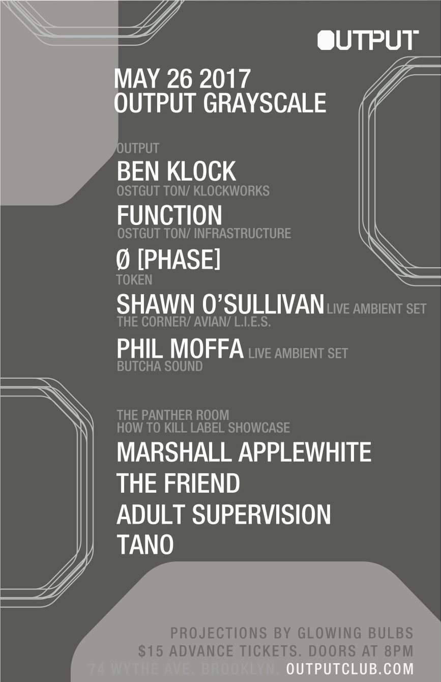 Output Grayscale - Ben Klock/ Function/ Ø [Phase]/ How To Kill Label Showcase - Página frontal