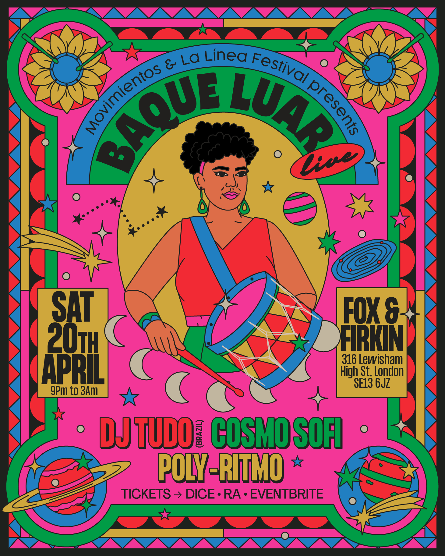 Baque Luar (live), DJ Tudo (Br), Poly-Ritmo, Cosmo Sofi bei The Fox and ...