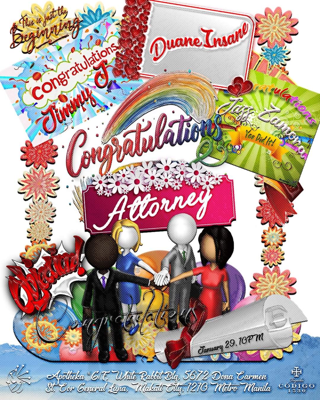 Congratulations Attorney at Apotheka, Manila