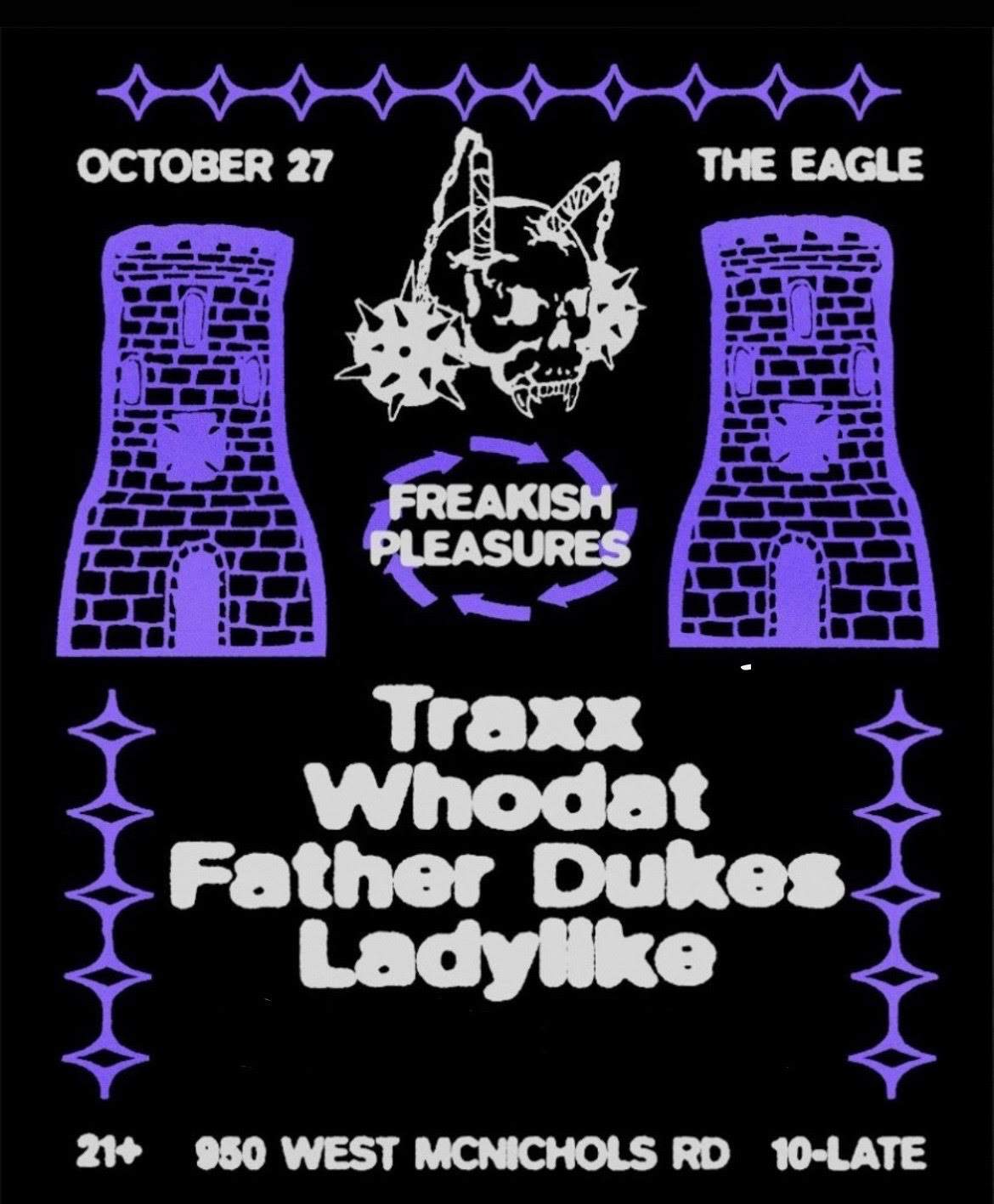 Freakish Pleasures Halloween w/Traxx, Whodat, Father Dukes, Ladylike - フライヤー表