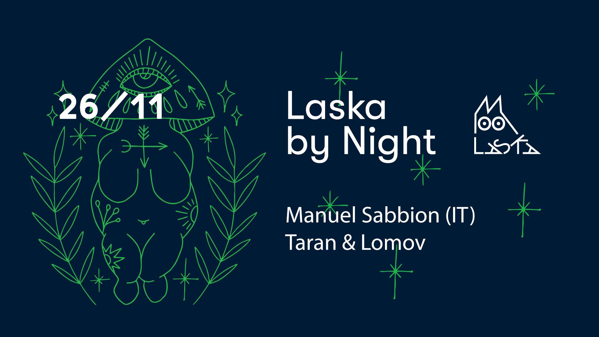 Laska by Night - Terminal Sync (IT) // Taran & Lomov - フライヤー表