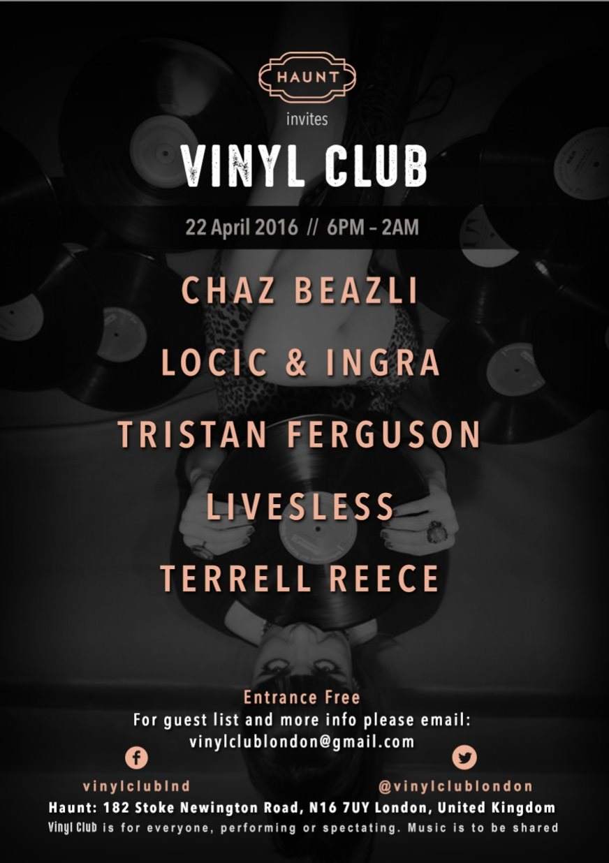 Haunt Invites Vinyl Club - Página frontal