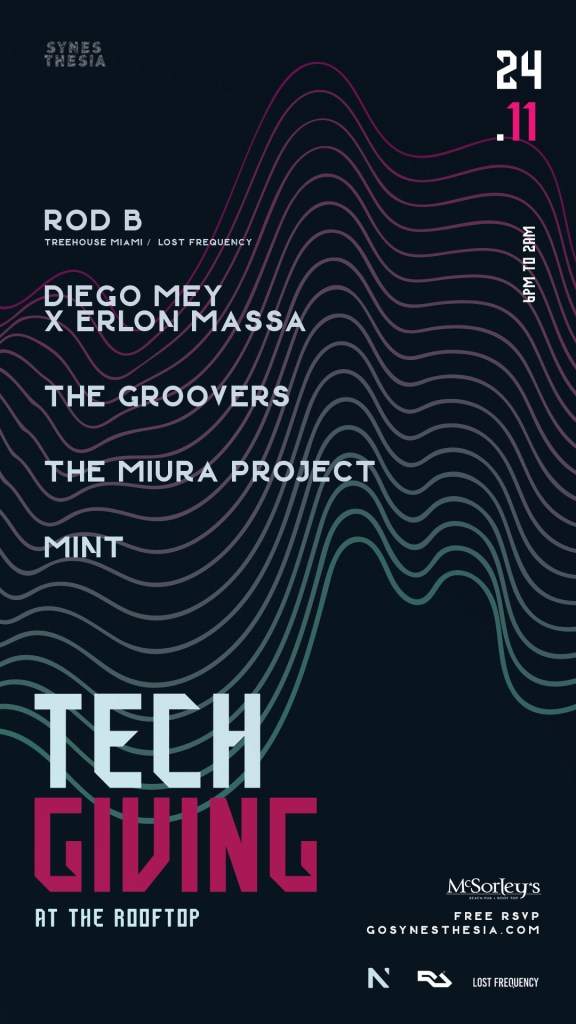 Tech'giving at the Rooftop - Synesthesia - フライヤー表
