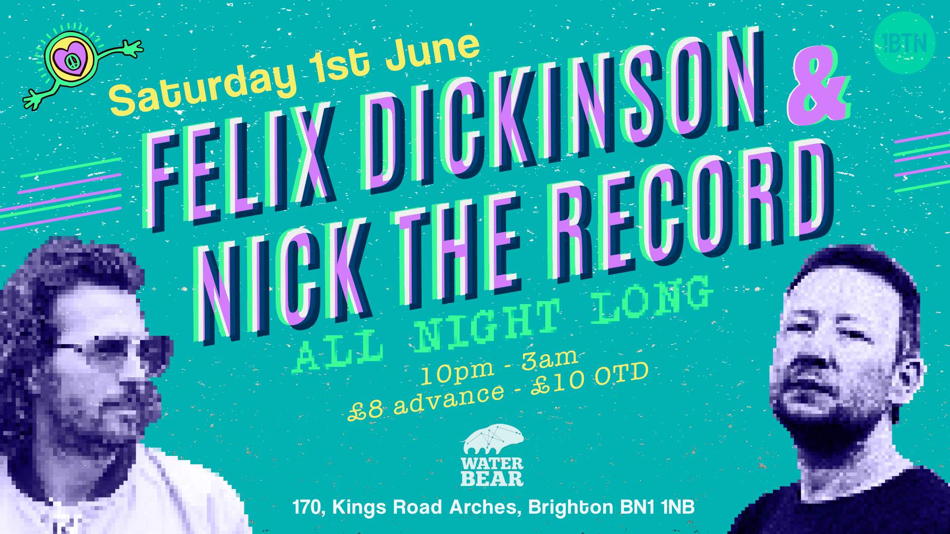Felix Dickinson & Nick The Record All Night Long - フライヤー裏
