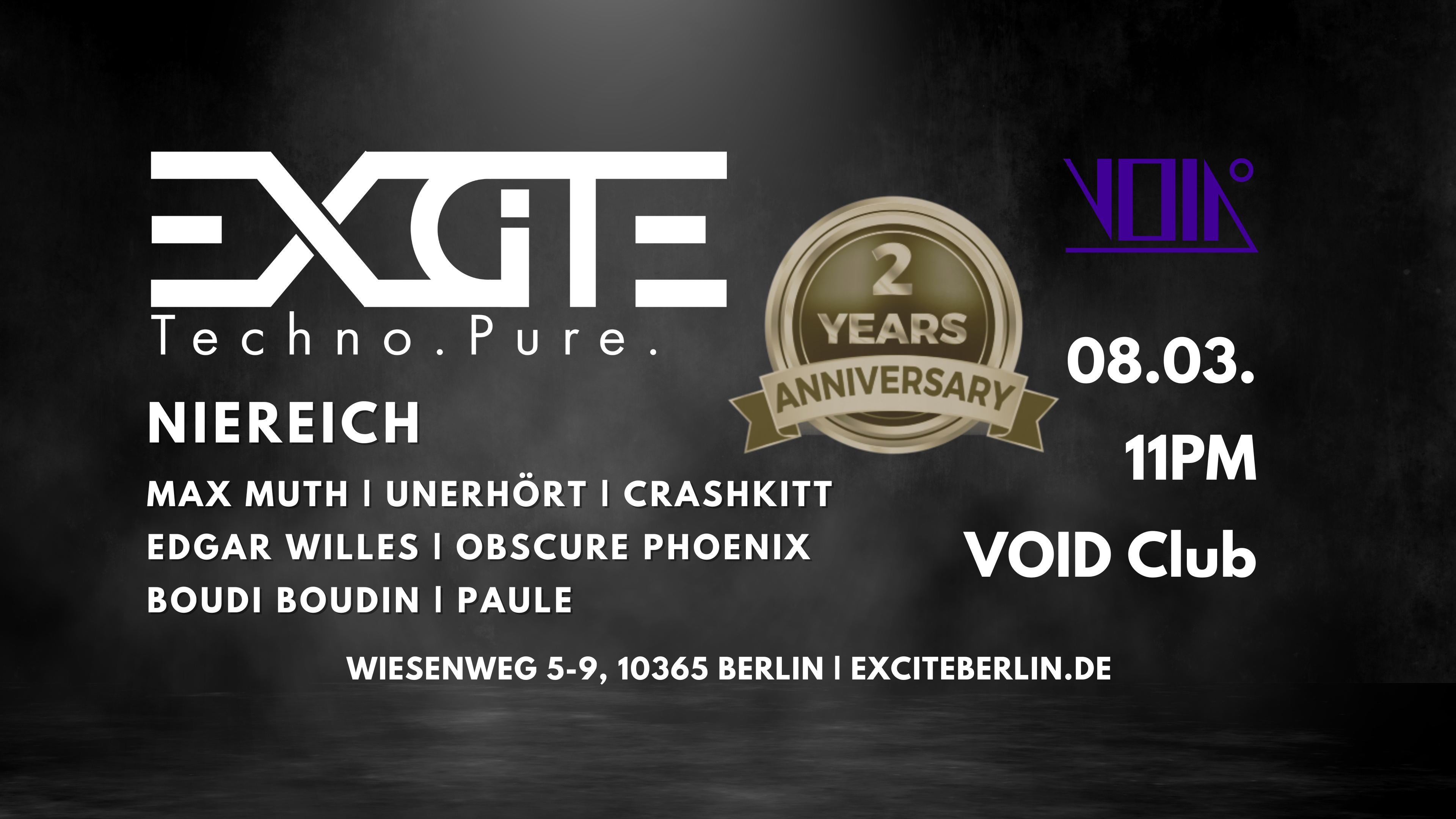 2 Year EXCiTE - Techno.Pure. with Niereich - Página frontal