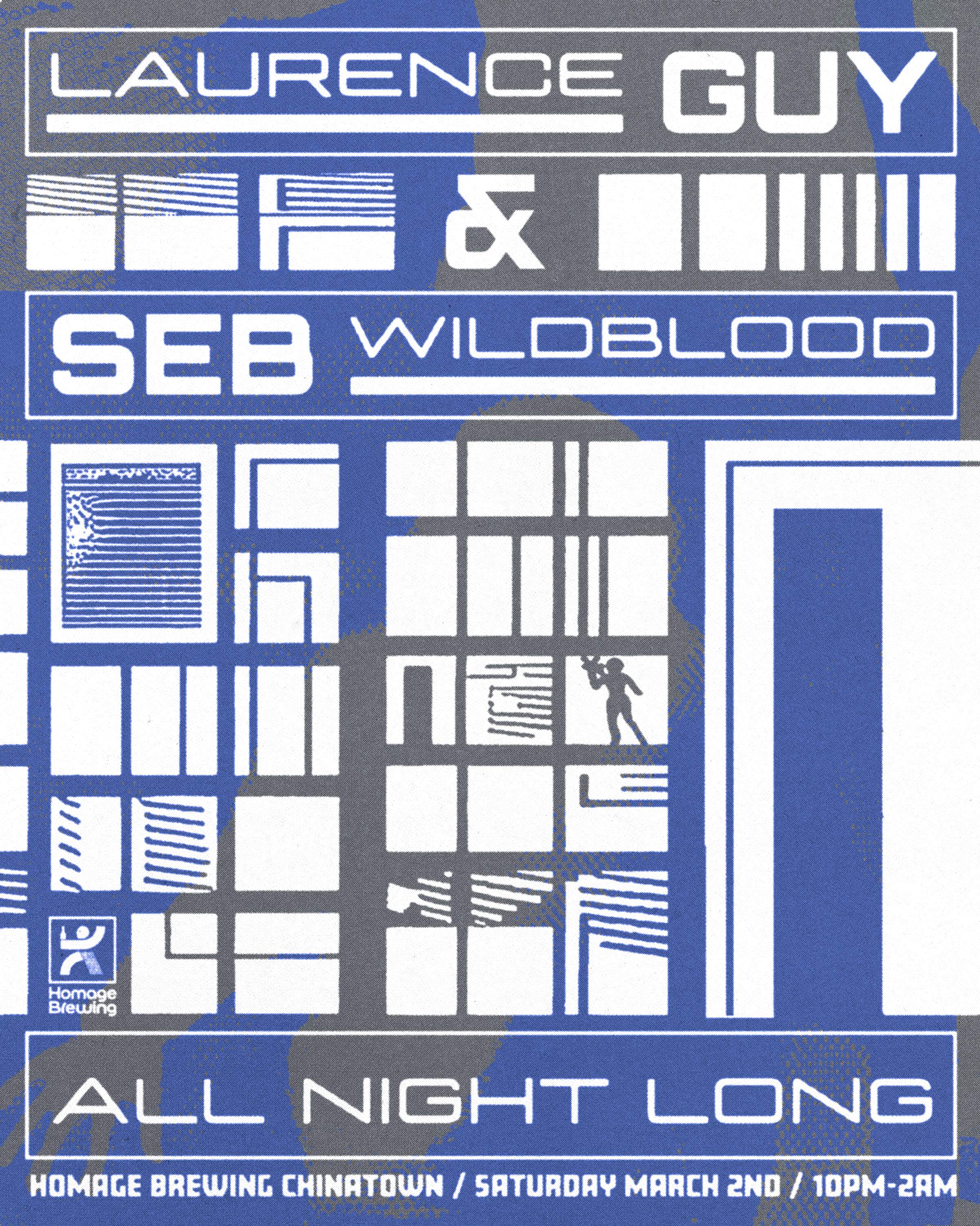 Laurence Guy & Seb Wildblood All Night Long - フライヤー表