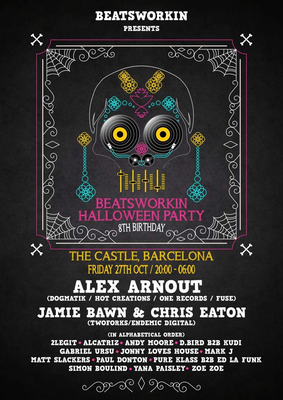 Beatsworkin Halloween Party & 8th Birthday with Alex Arnout at The Secret Castle - Página frontal