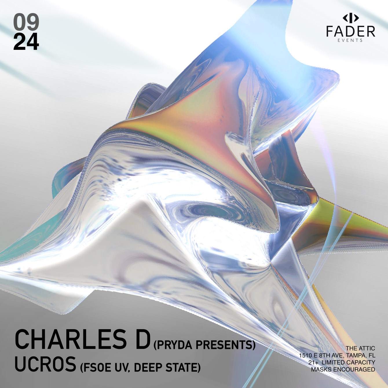 Charles D (Pryda presents) 9.24.21 at The Attic with Ucros - フライヤー表