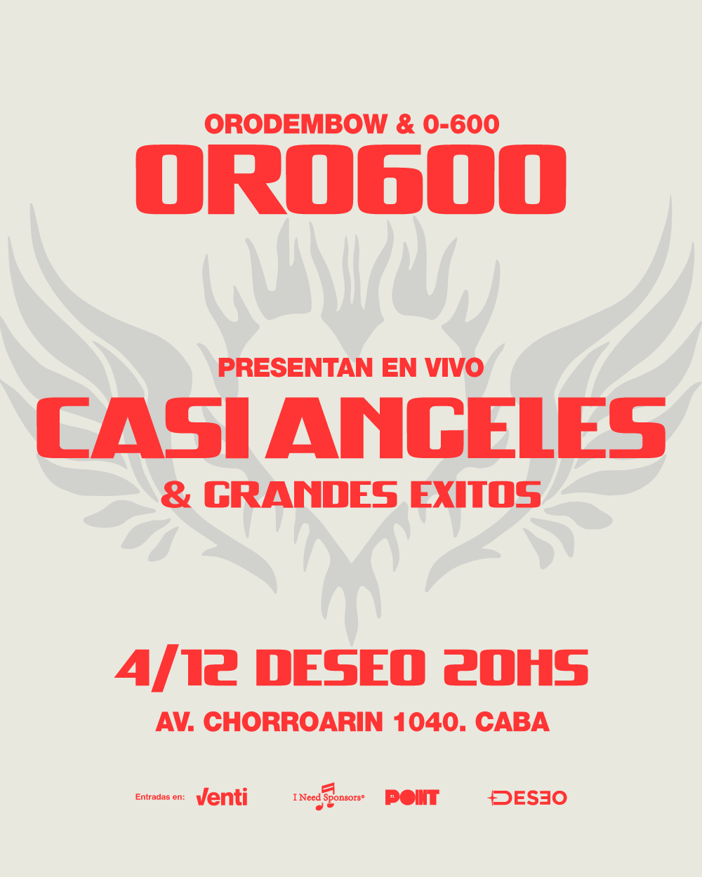 ORO600 presentan: CASI ANGELES Y GRANDES EXITOS EN VIVO en Deseo BS AS ...