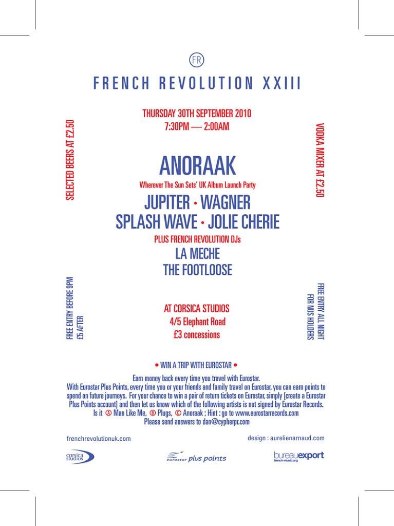 French Revolution Xxlll presents Anoraak Album Launch Party - Página trasera