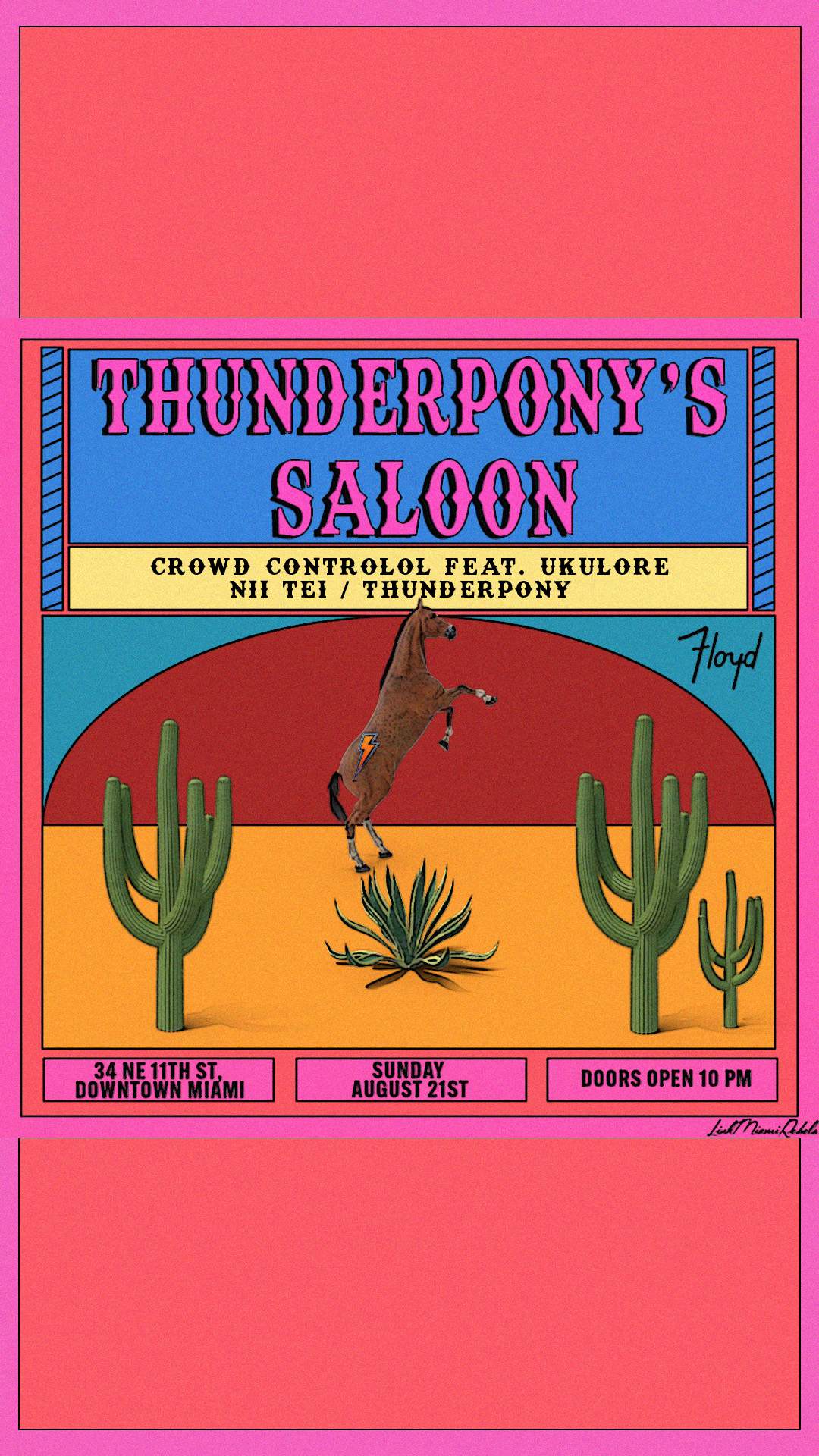 Thunderpony's Saloon - フライヤー表