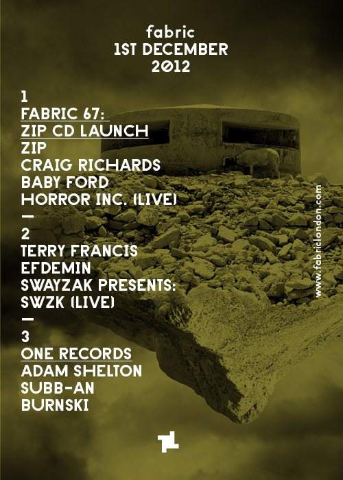 Fabric 67: Zip CD Launch with Zip, Baby Ford & Efdemin - Página frontal