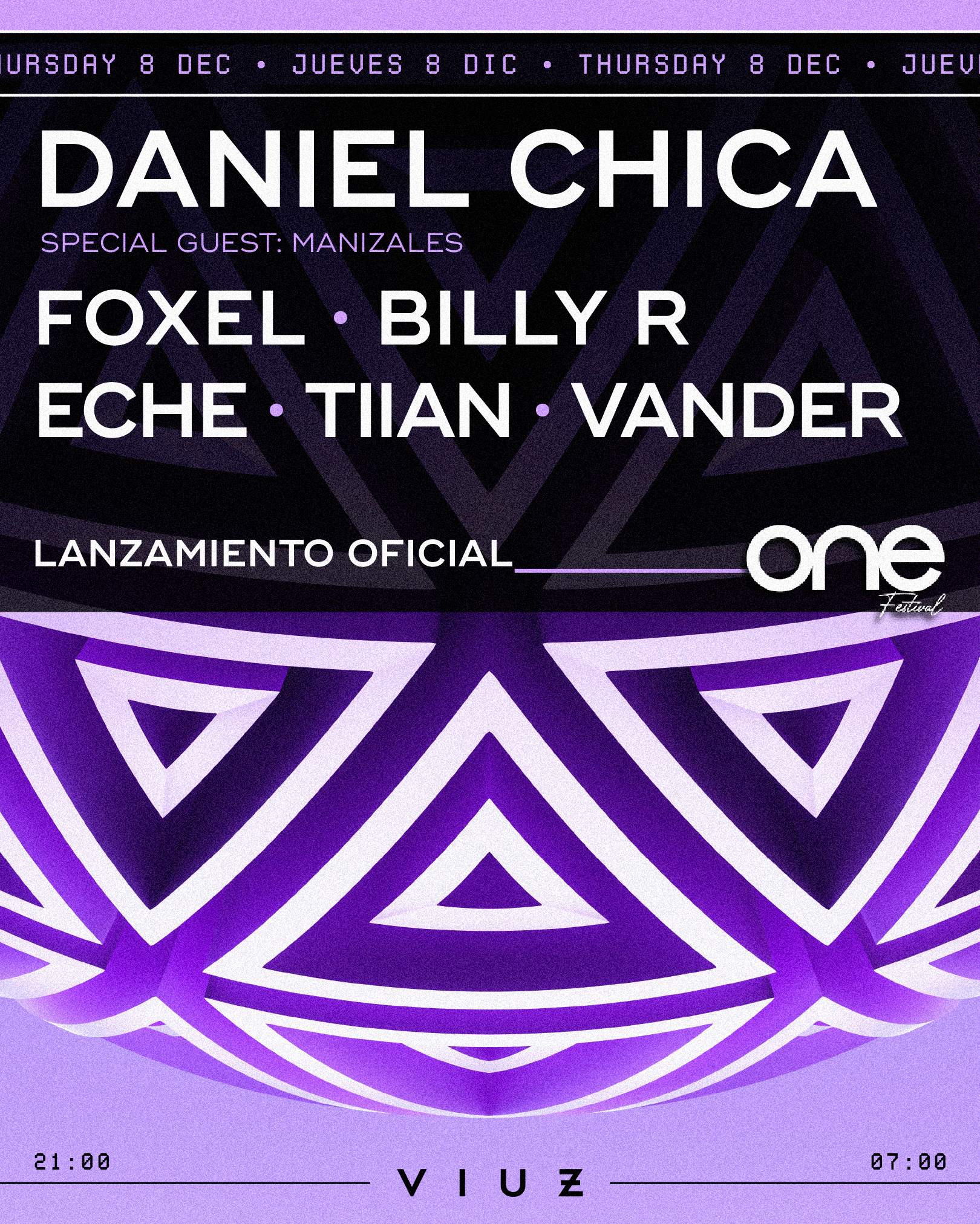 Daniel Chica (Lanzamiento ONE Festival) - Página frontal