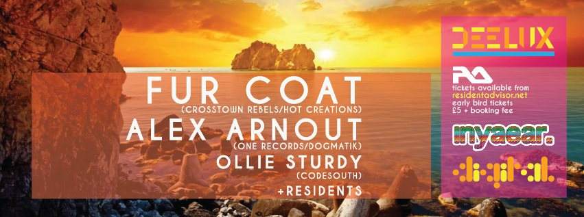 Deelux with Fur Coat & Alex Arnout + Residents - フライヤー表