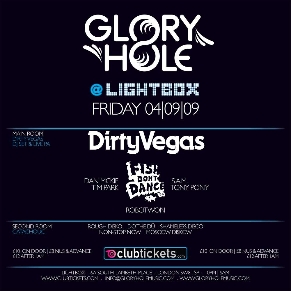 Gloryhole presents Dirty Vegas - Página trasera