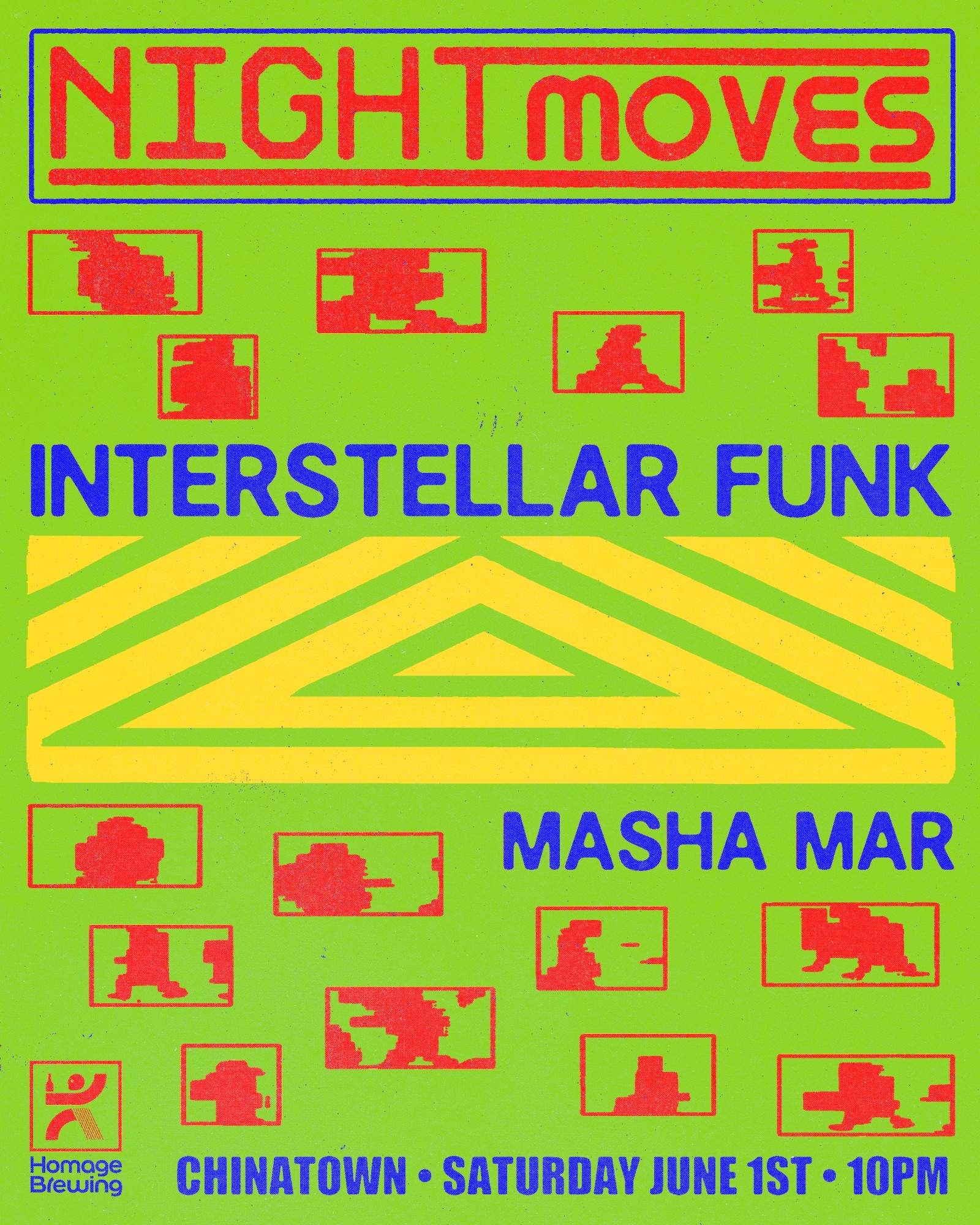 Night Moves with Interstellar Funk & Masha Mar - フライヤー表